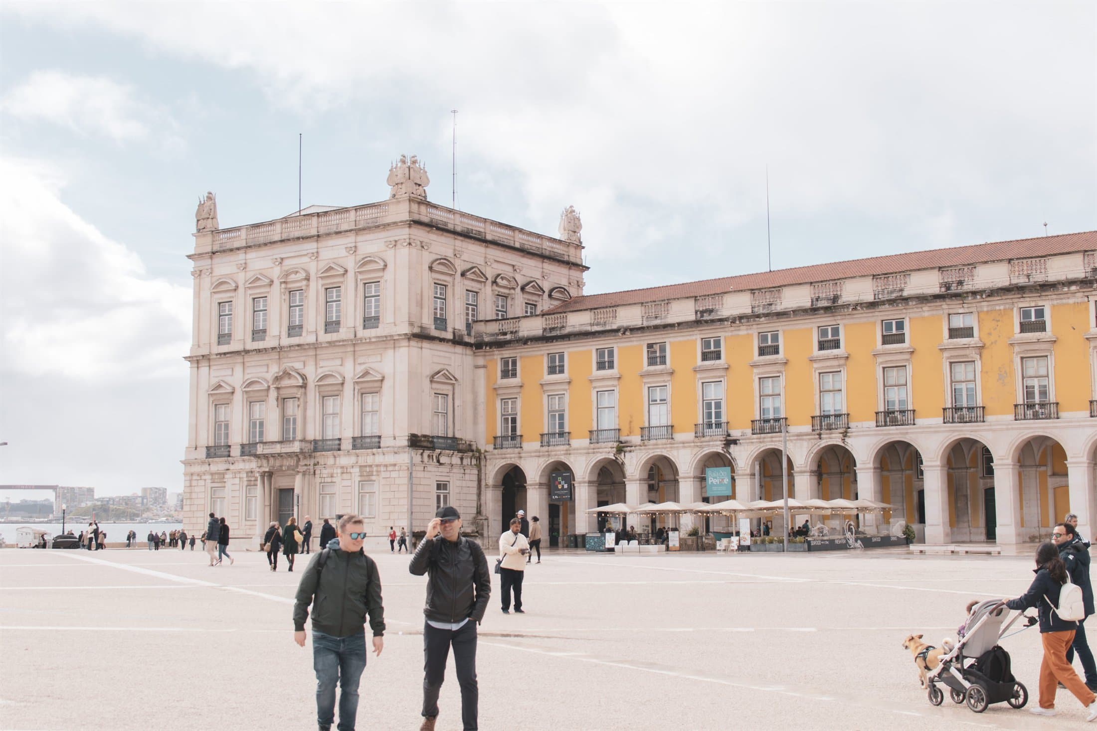 Lisbon waterfront and Commerce Square in Portugal